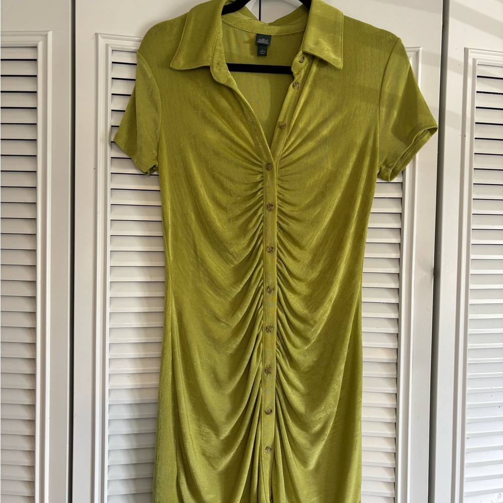 Wild Fable Olive Button-Front Dress